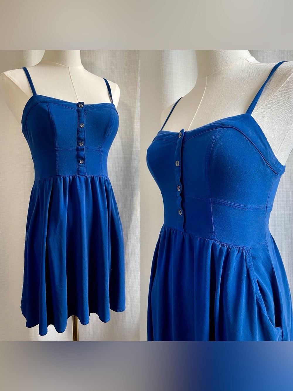 Coastal Granddaughter Express Royal Blue Button Front Mini Dress